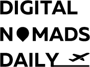 digital nomads daily logo black transparent background